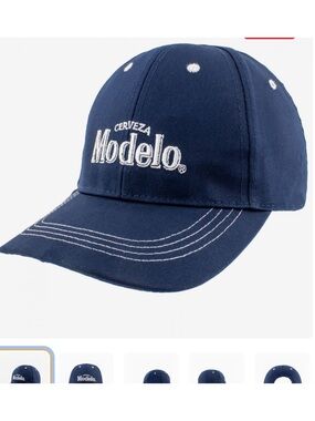 Modelo Cerveza Navy Blue Baseball Cap with White Stitching